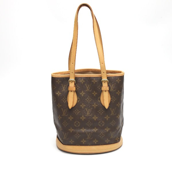 Louis Vuitton M42238 BucketPM Monogram Canvas Brown Tote Bag