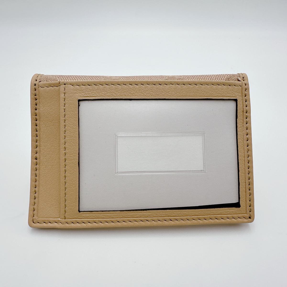 Gucci name holder name holder WG Canvas Beige Wallet Case