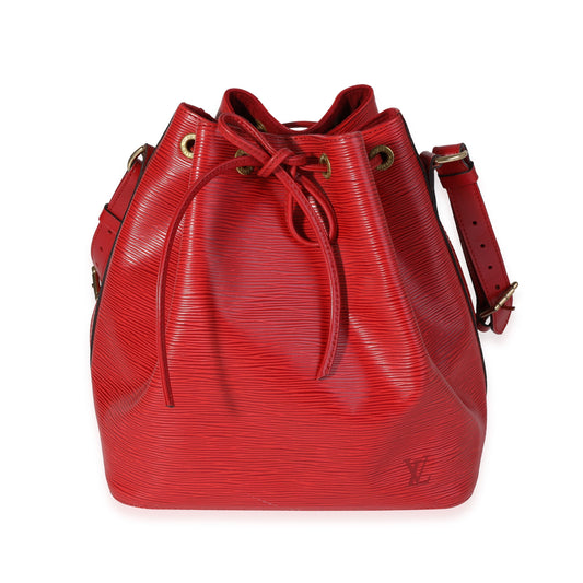 Louis Vuitton Epi Petit Noé Leather Red Handbag Petit Noe