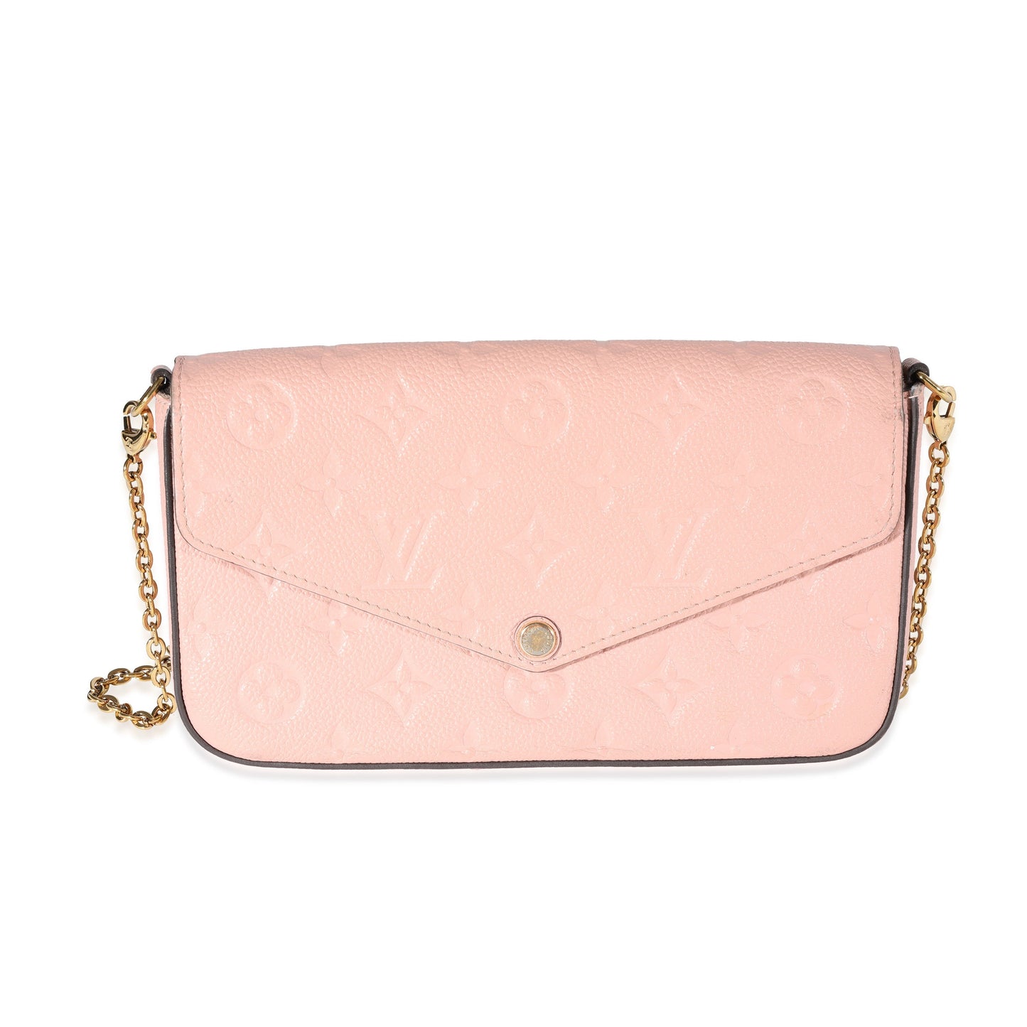 Louis Vuitton Rose Poudre Empreinte Félicie Pochette Monogram Clutch Bag