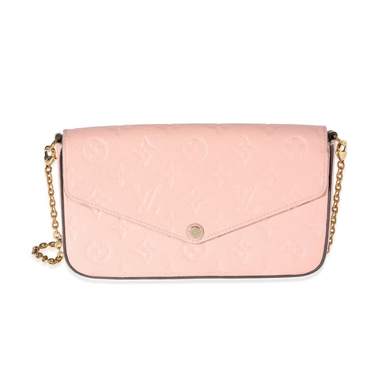 Louis Vuitton Rose Poudre Empreinte Félicie Pochette Monogram Clutch Bag