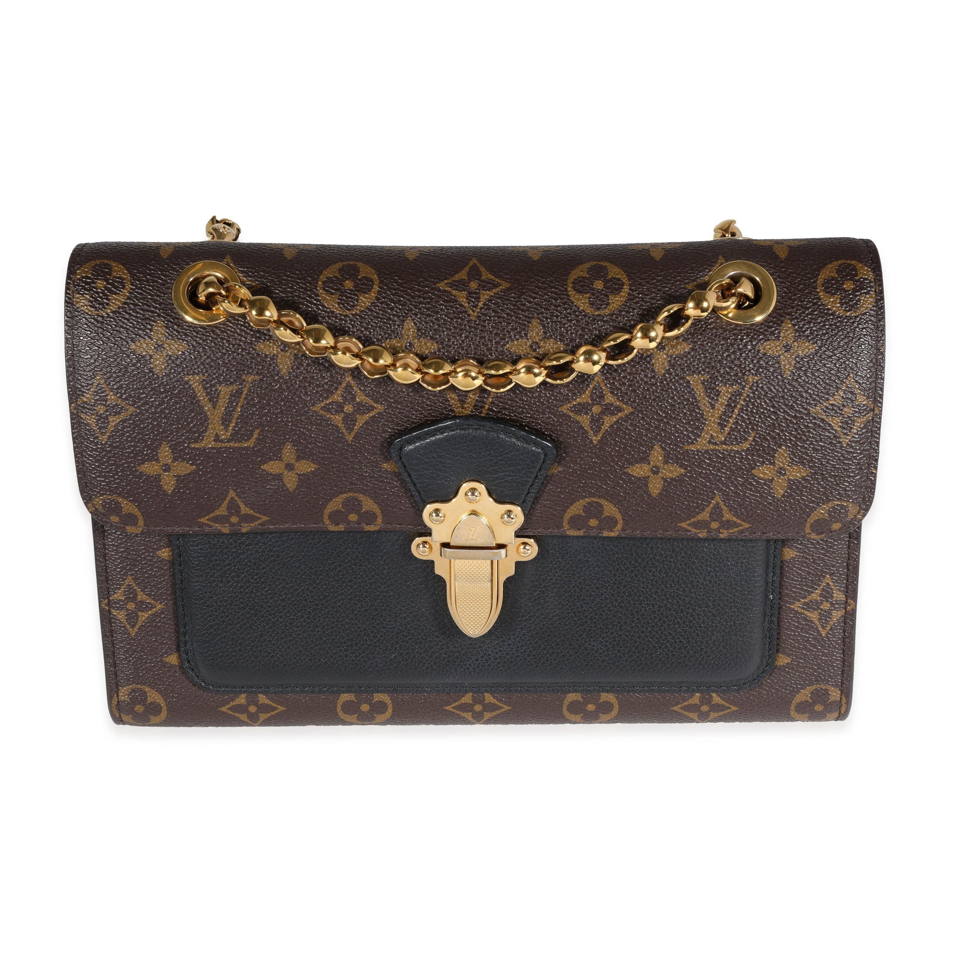 Louis Vuitton & Victoire Monogram Leather Canvas Black Handbag