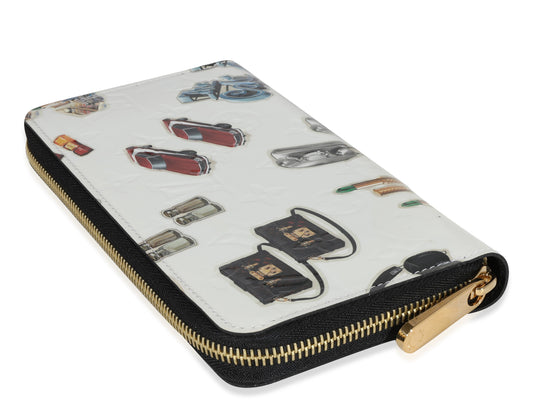 Louis Vuitton Vernis Stickers Animation Monogram White Wallet Case