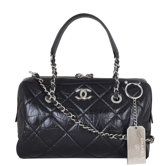 Chanel Calfskin Bowling Bag Small Handbag