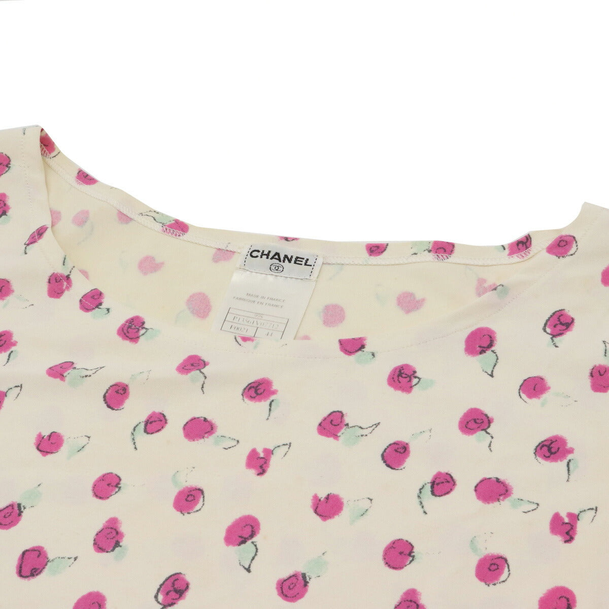 Chanel Nylon Spandex Rose Print Short Sleeve Top Apparel