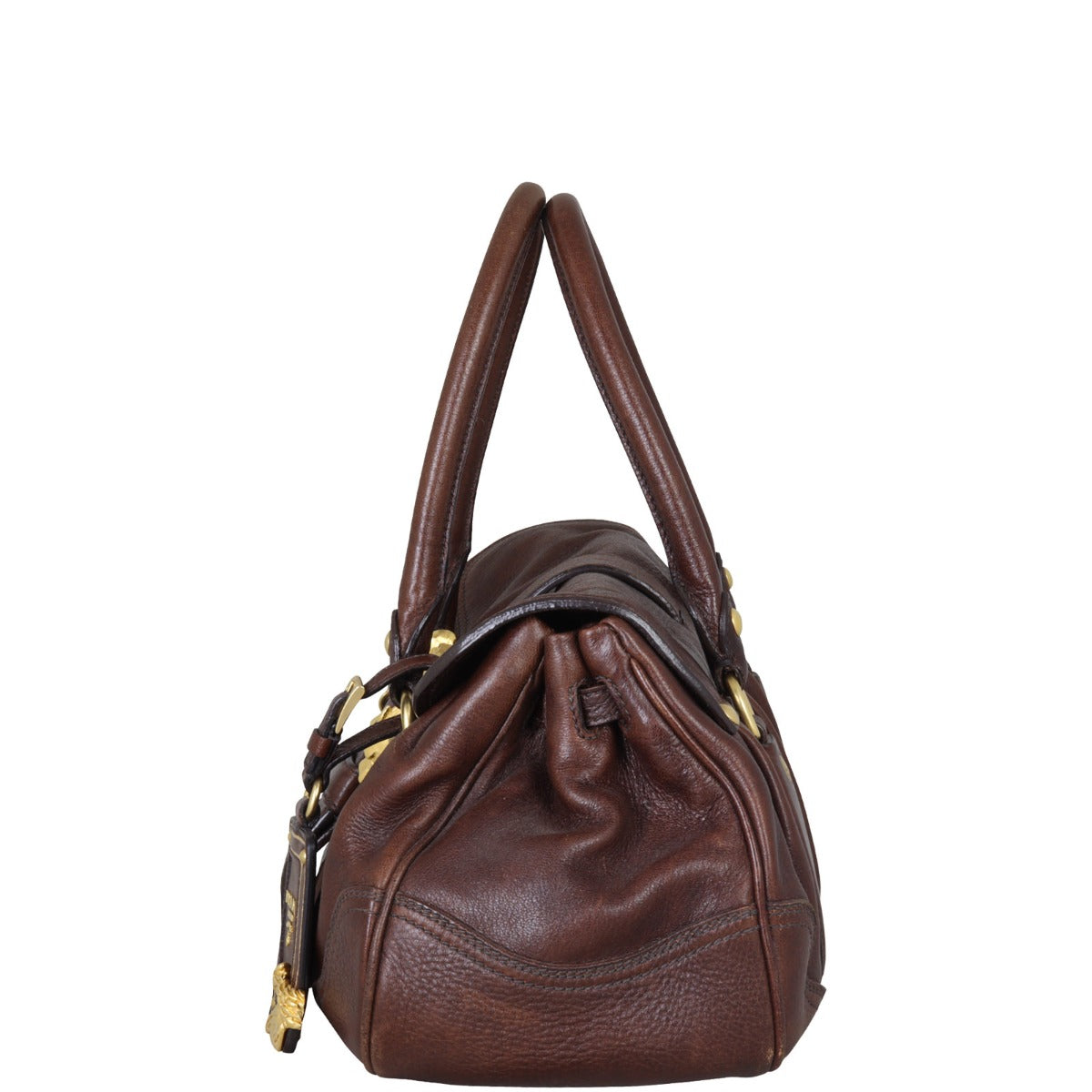Prada Cervo Dragon Satchel Handbag Travel Bag