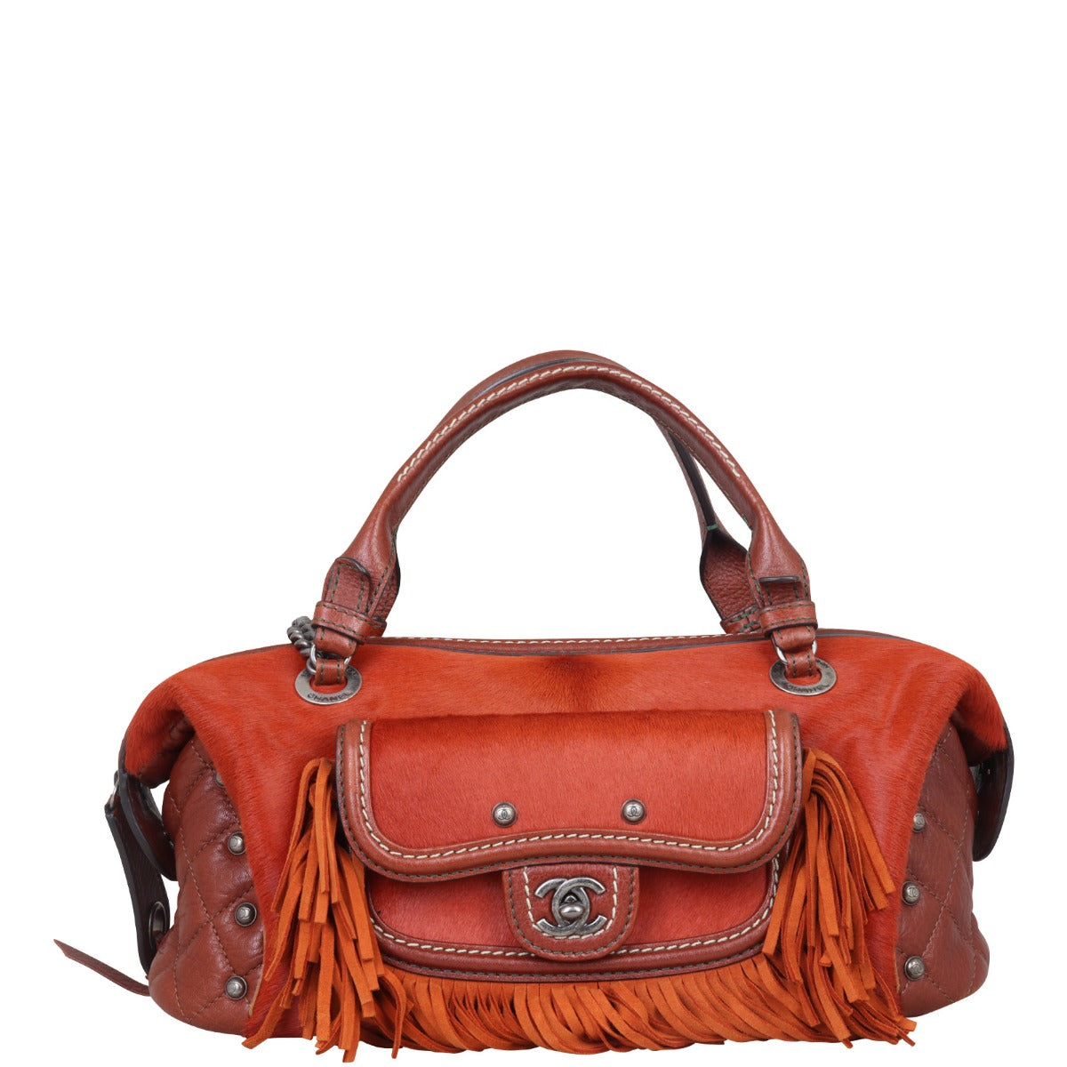 Chanel Pony Hair and Paris-Dallas Bowling Fringe Bag Leather Jewelry