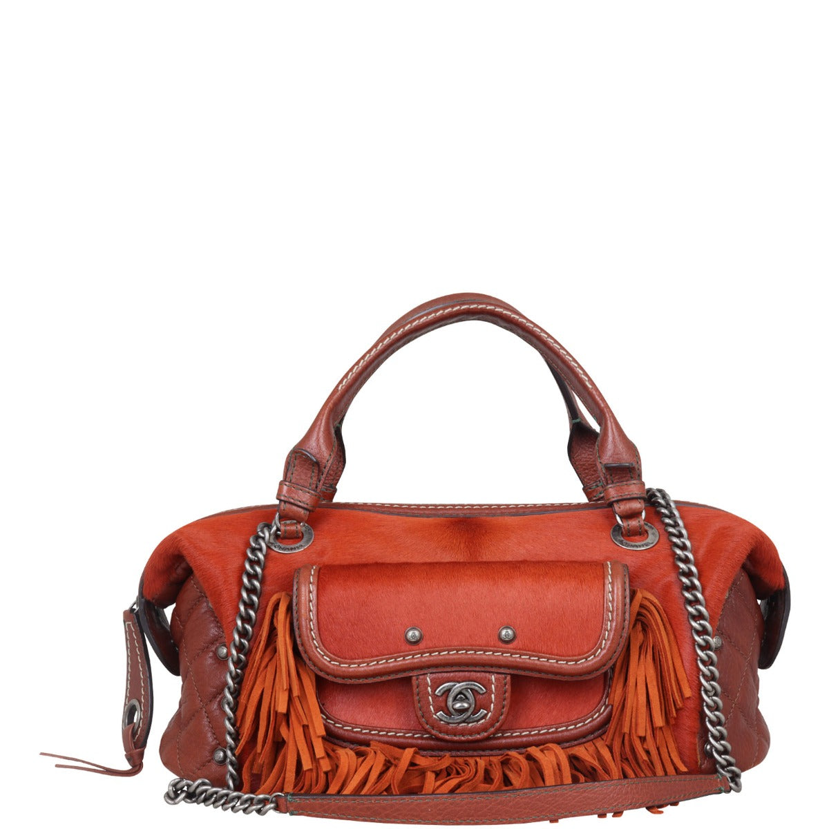Chanel Pony Hair and Paris-Dallas Bowling Fringe Bag Leather Jewelry