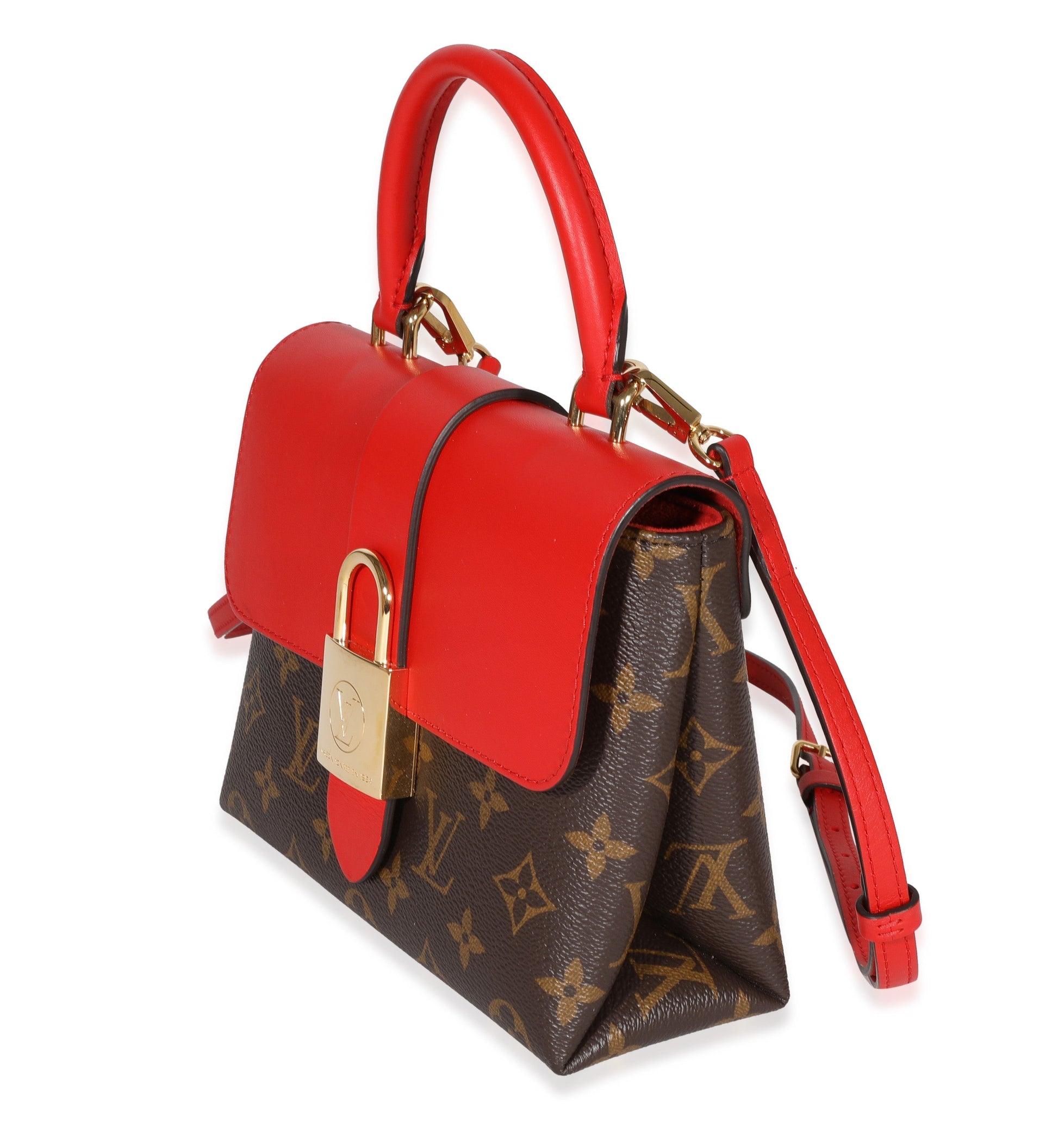 Louis Vuitton & Coquelicot Locky BB Monogram Canvas Handbag