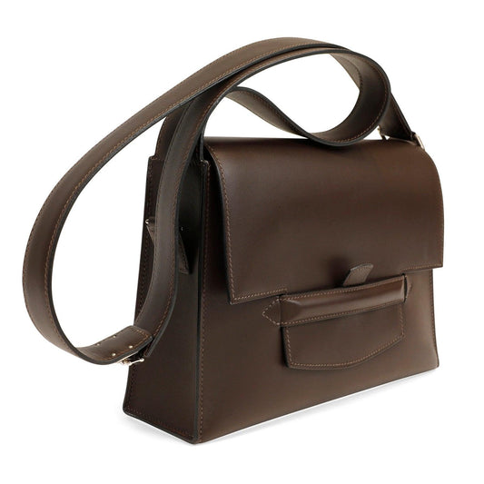 Hermes Luxury Espresso Evergrain Crossbody W Strap & Crossbody Bag