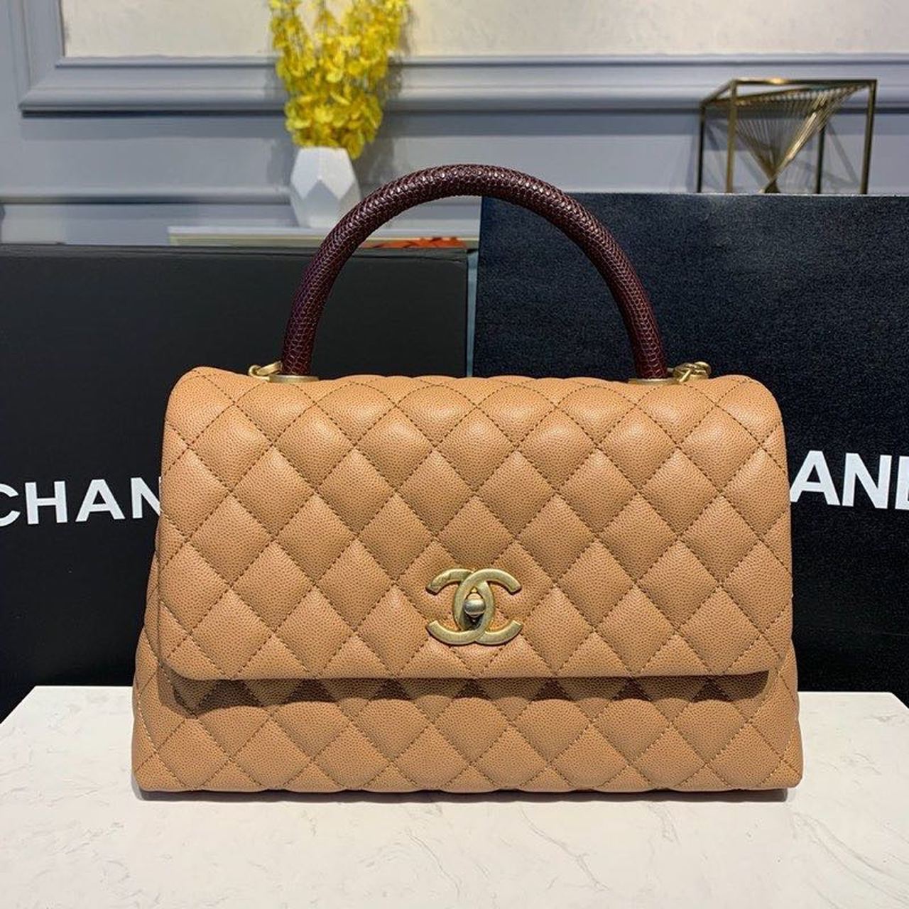 Chllarge Top Qualityap Bag With Top Handle Brown Crossbody Bag