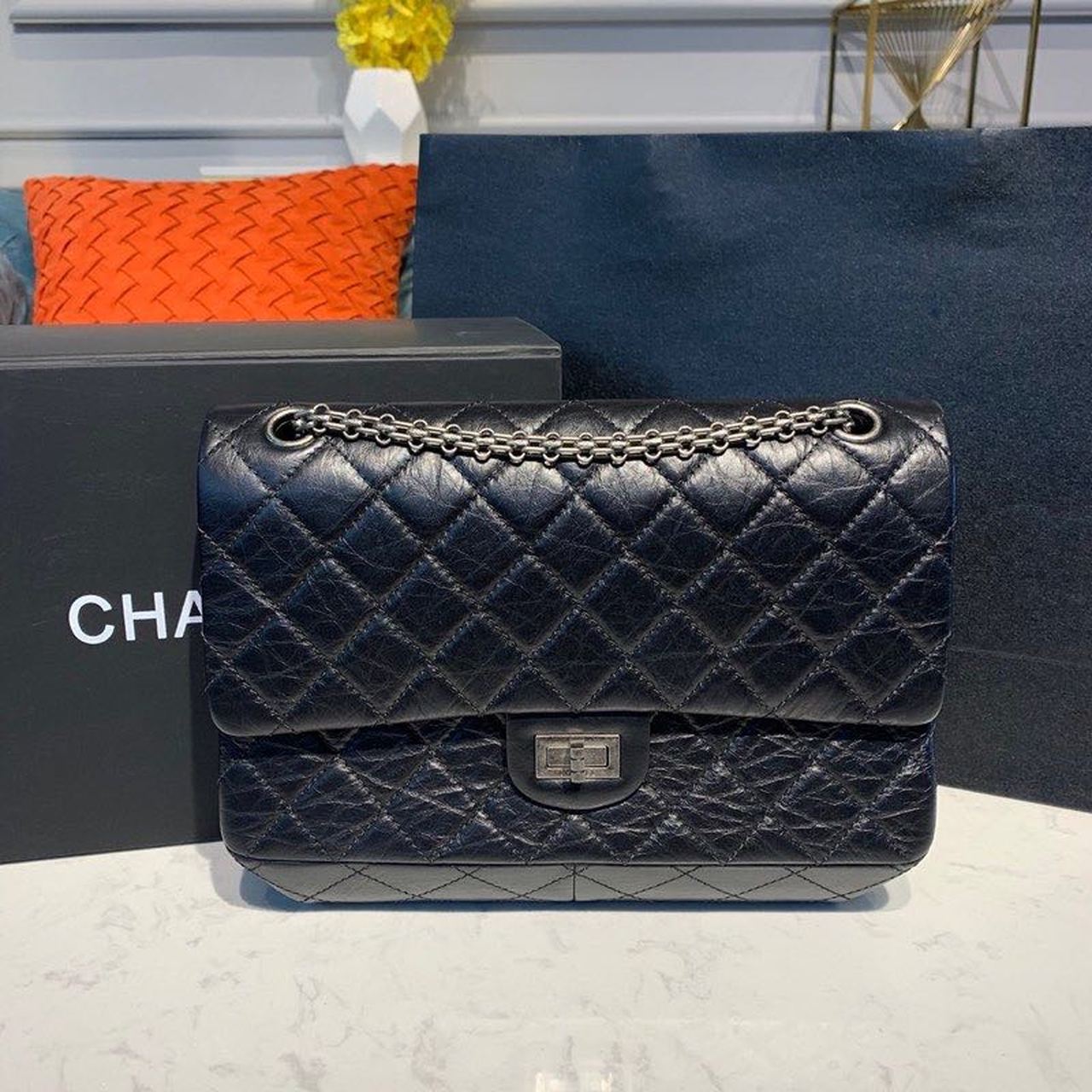 CHL 2.55 Hardware , 11in Black Silver Crossbody Bag