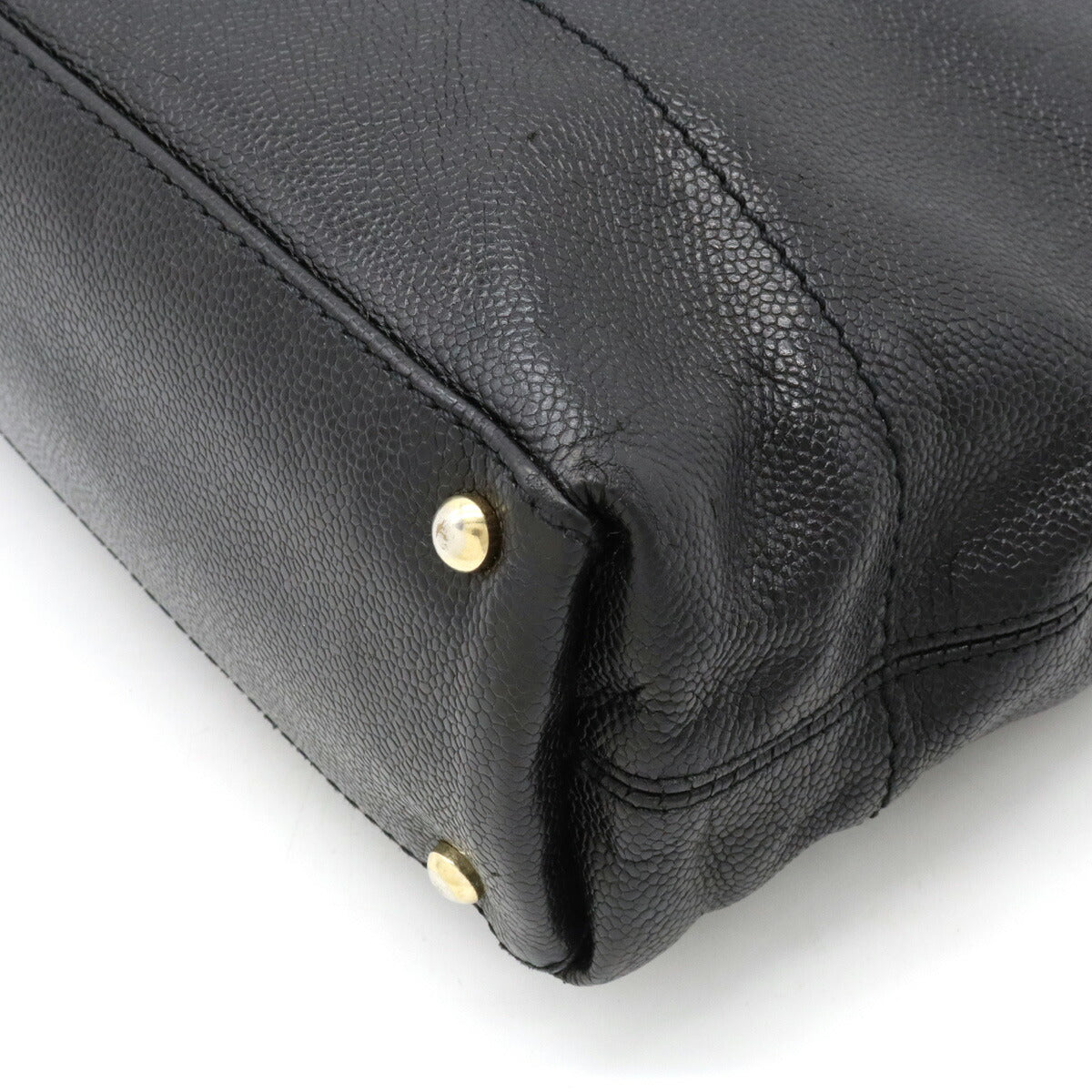 Caviar Skin Coco Mark 2way Tote Bag Black Signature