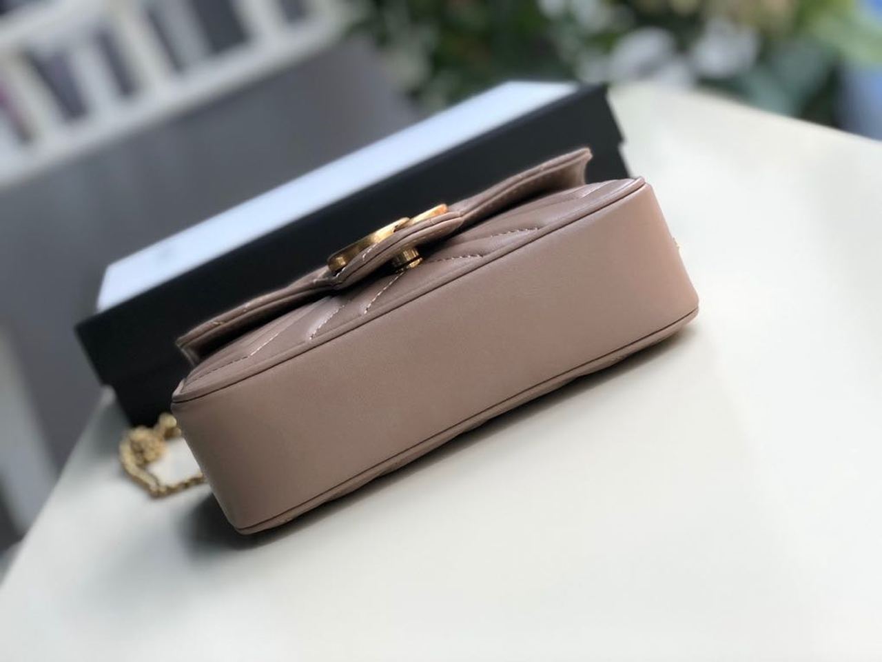 gg Marmont MatelassÃ© Super MatelassÃ© Beige Mini Bag