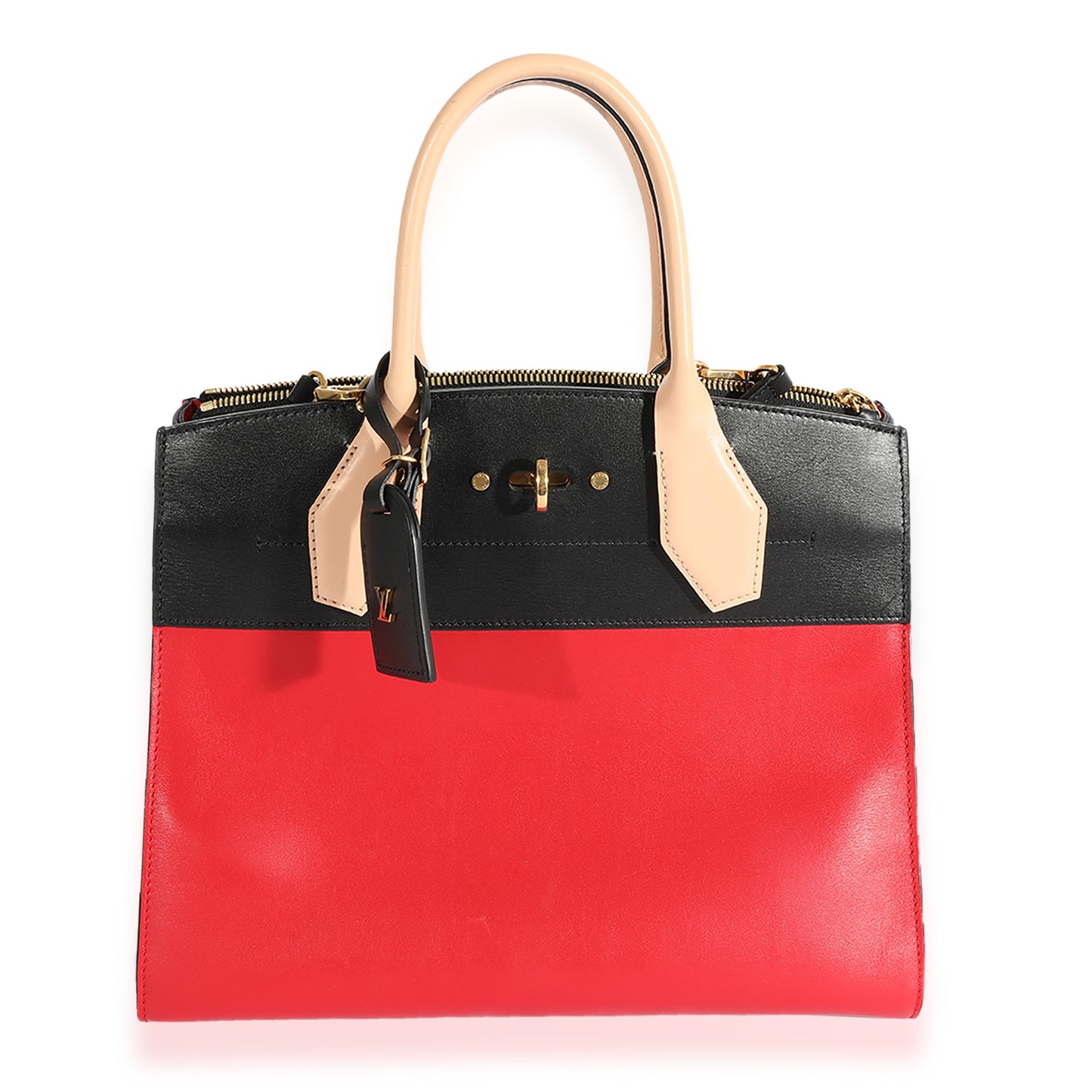 Louis Vuitton Rouge & City Steamer MM Calfskin Black Handbag