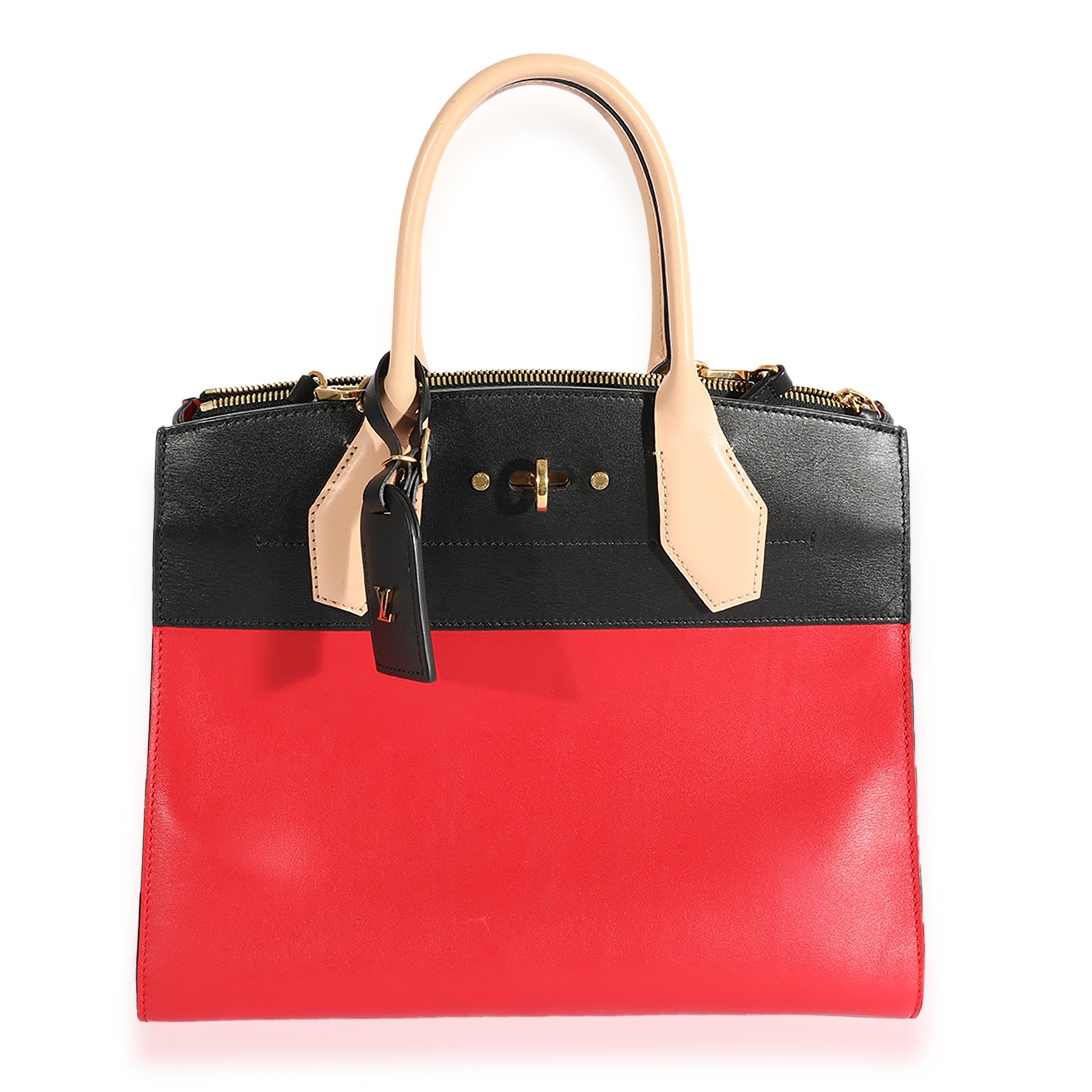 Louis Vuitton Rouge & City Steamer MM Calfskin Black Handbag