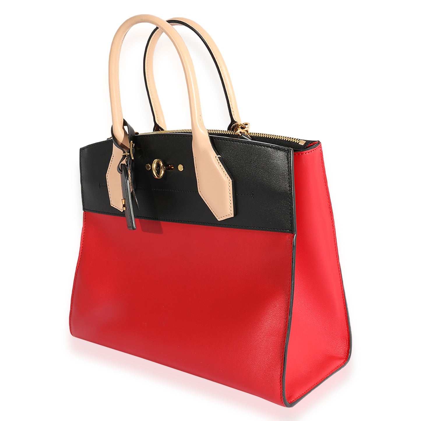 Louis Vuitton Rouge & City Steamer MM Calfskin Black Handbag