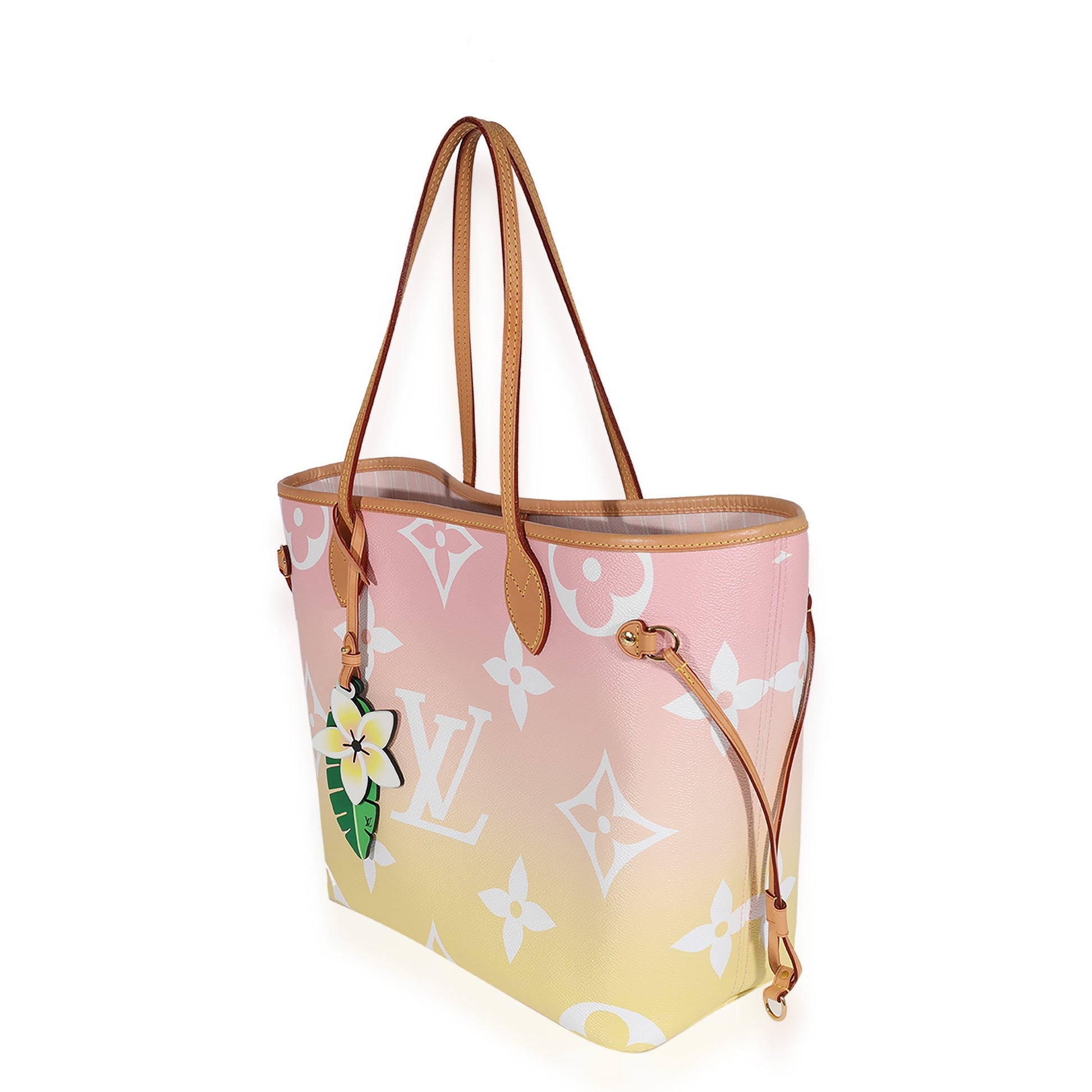Louis Vuitton & Yellow Giant By Pool Monogram Pink Neverfull Tote Bag