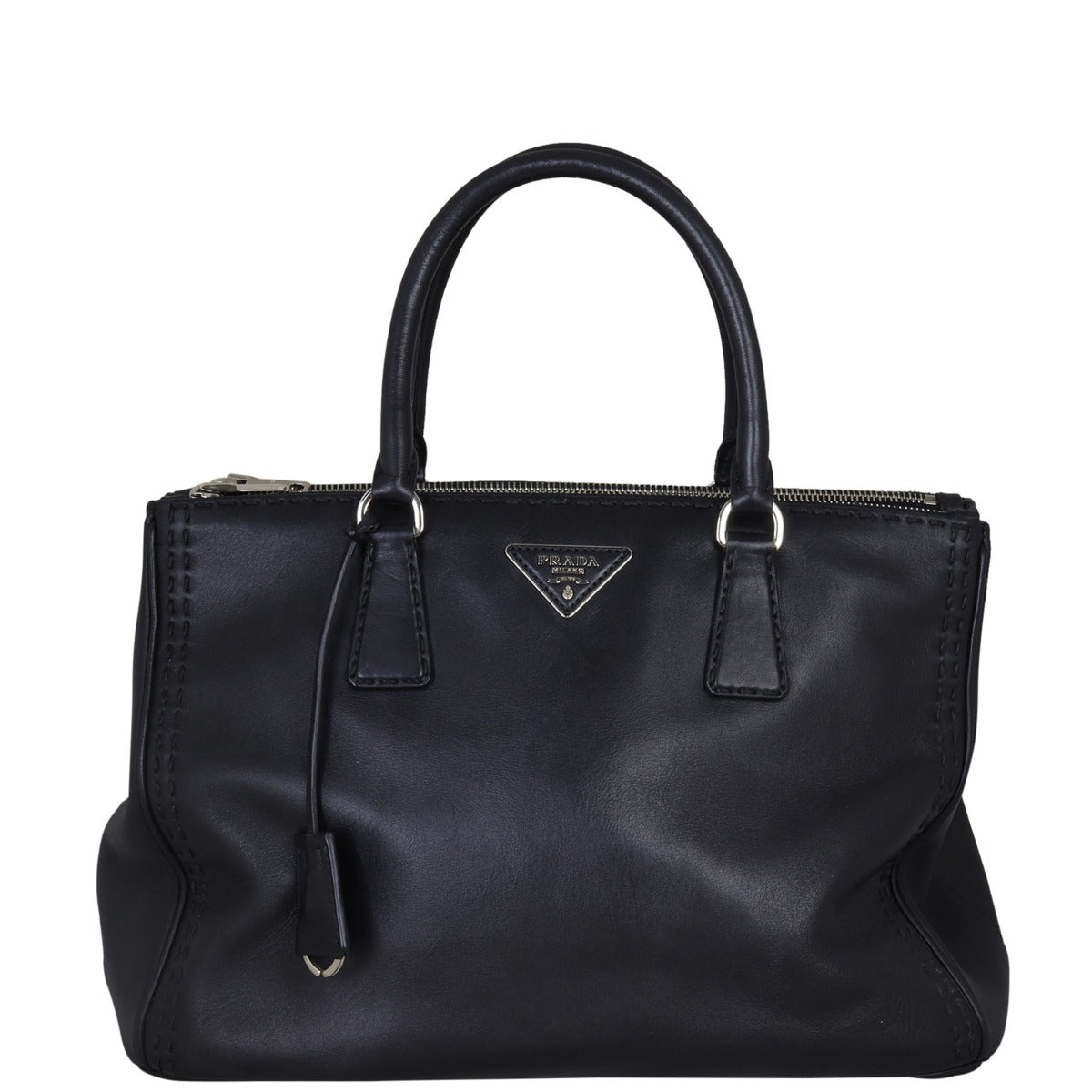 Prada City Calf Lux Galleria Double Zip Tote Medium Tote Bag