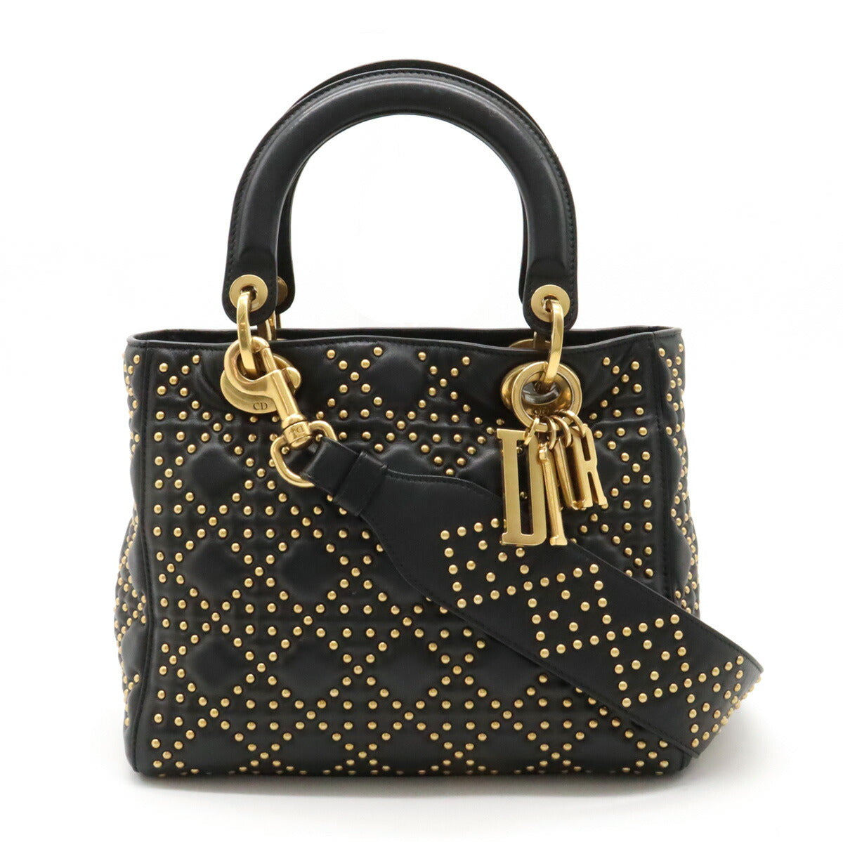 Dior Christian Lady 2Way Handbag Leather Travel Bag