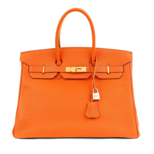 Hermes Luxury Cm Orange Togo Birkin W Hardware Gold Travel Bag