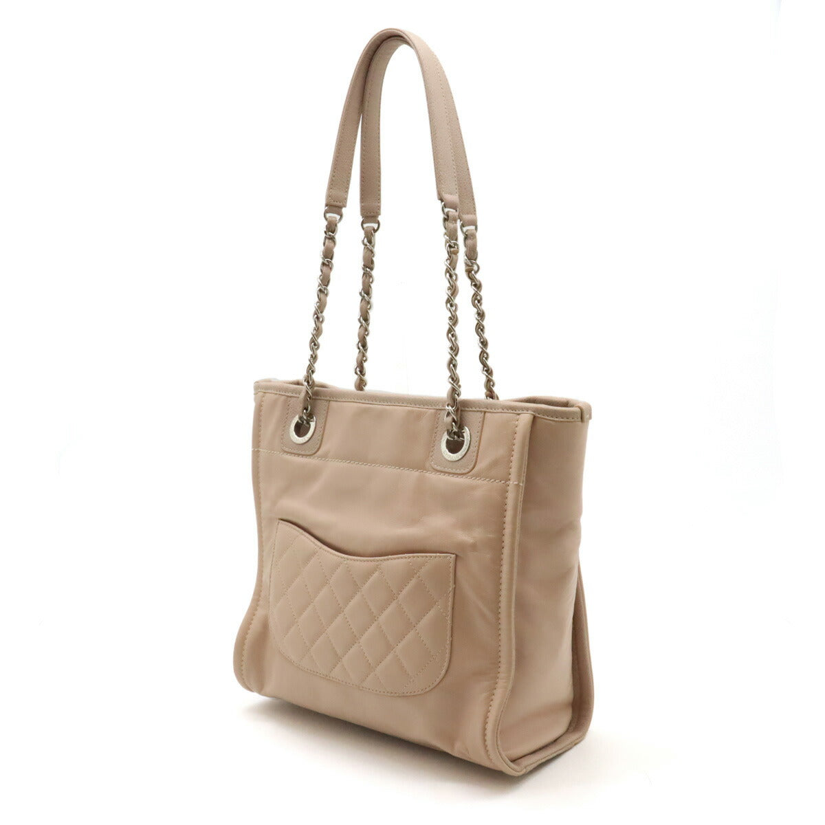 Chanel Calfskin Deauville 2way Bag Pink Beige