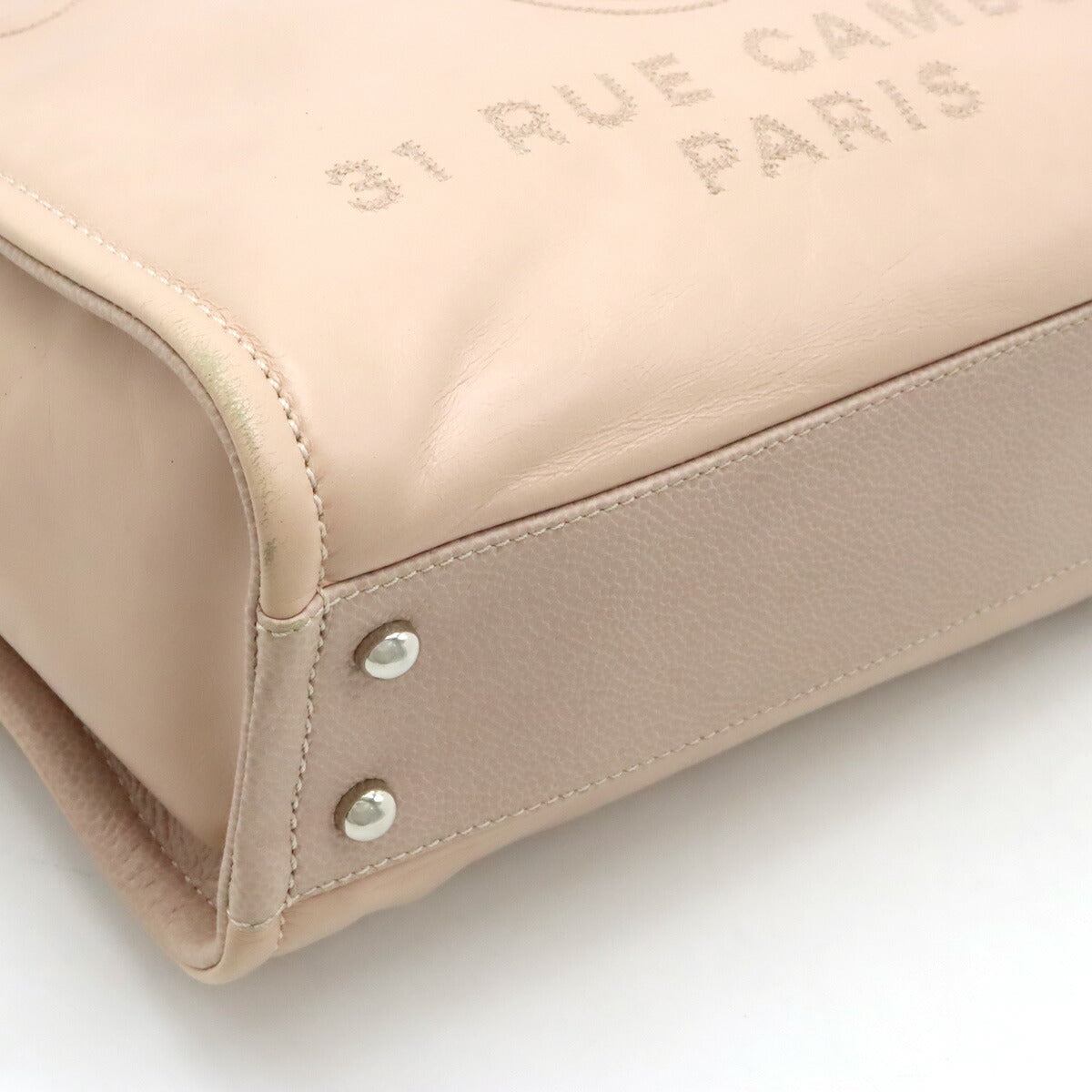 Chanel Calfskin Deauville 2way Bag Pink Beige