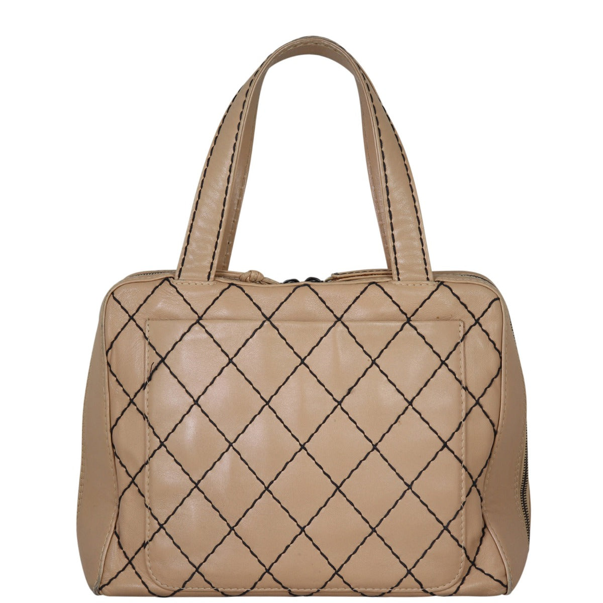 Chanel Wild Stitch Tote Matte Hardware Black Brown Tote Bag