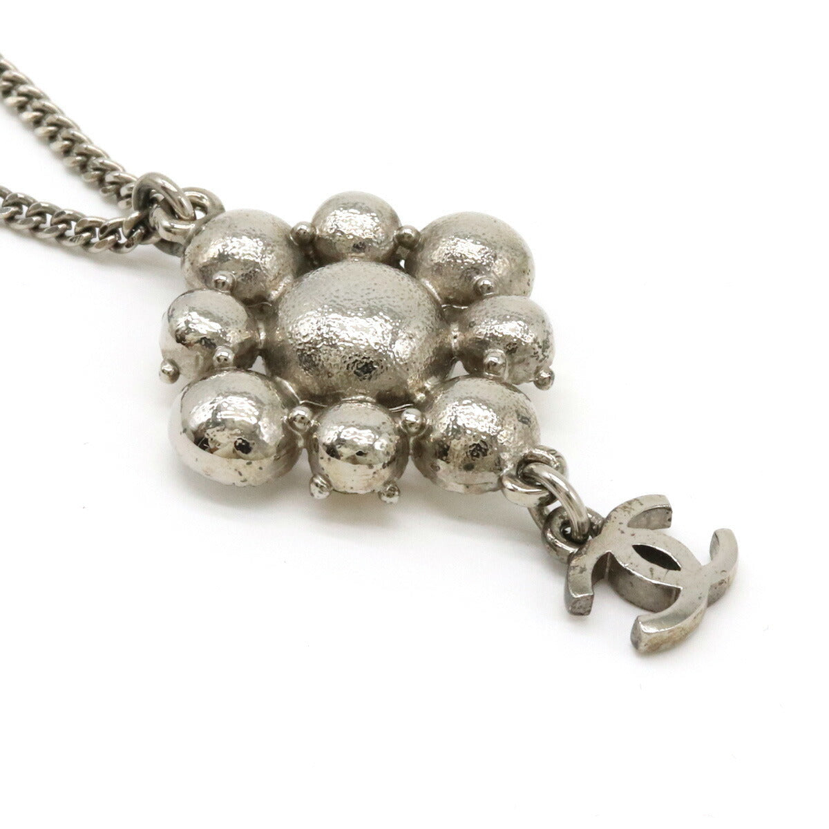 Metal Coco Mark Necklace Pendant Rhinestone