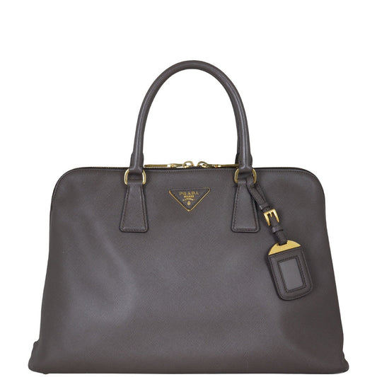 Prada Handbag Lux Promenade Saffiano Gray Medium