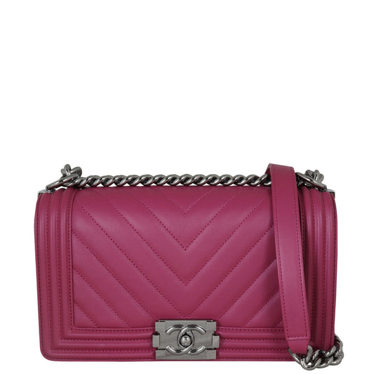 Chanel Boy Old Chevron 26 Series Handbag Medium
