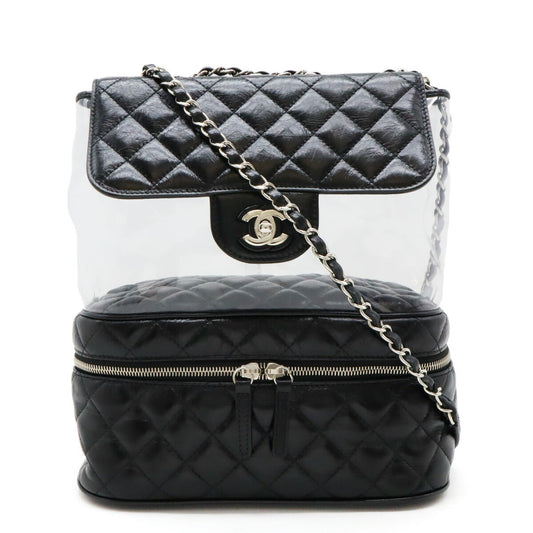 Chanel Leather/Vinyl Matelasse Coco Mark Shoulder Bag
