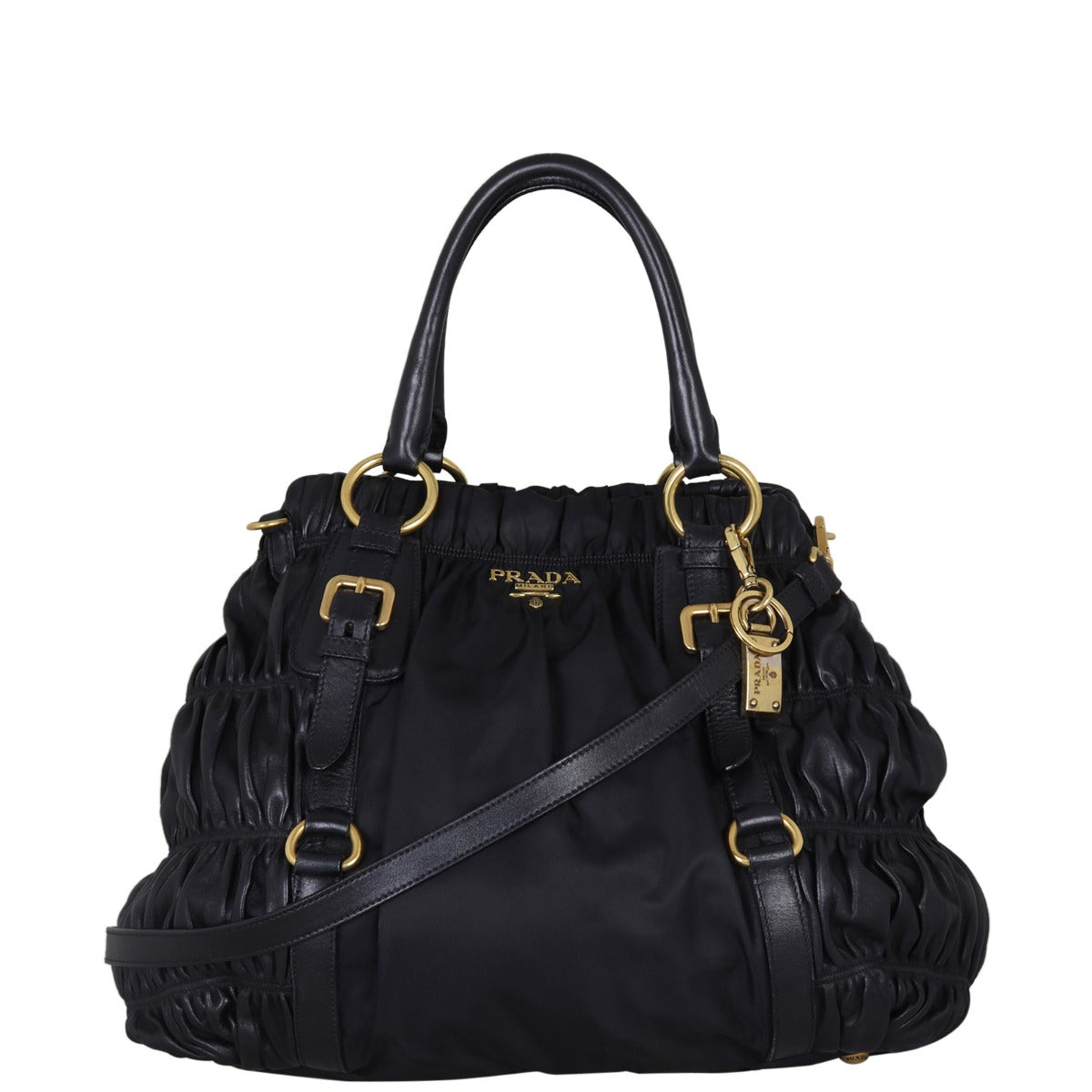 Prada Tessuto Gaufre Bag Leather Travel Bag