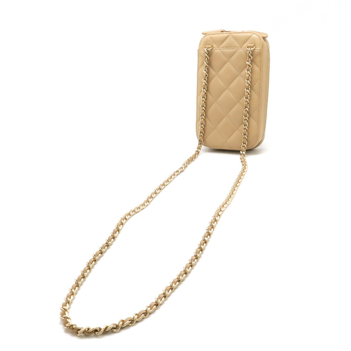 Chanel Caviar Skin Matelasse Coco Mark Phone Shoulder Bag