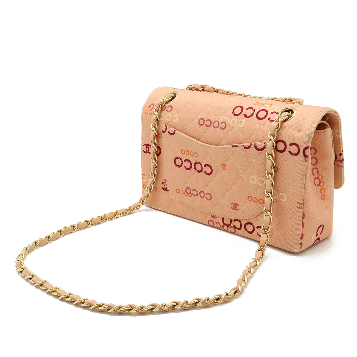 Chanel Canvas/Leather COCO Print Matelasse 25 Double Chain Shoulder Bag