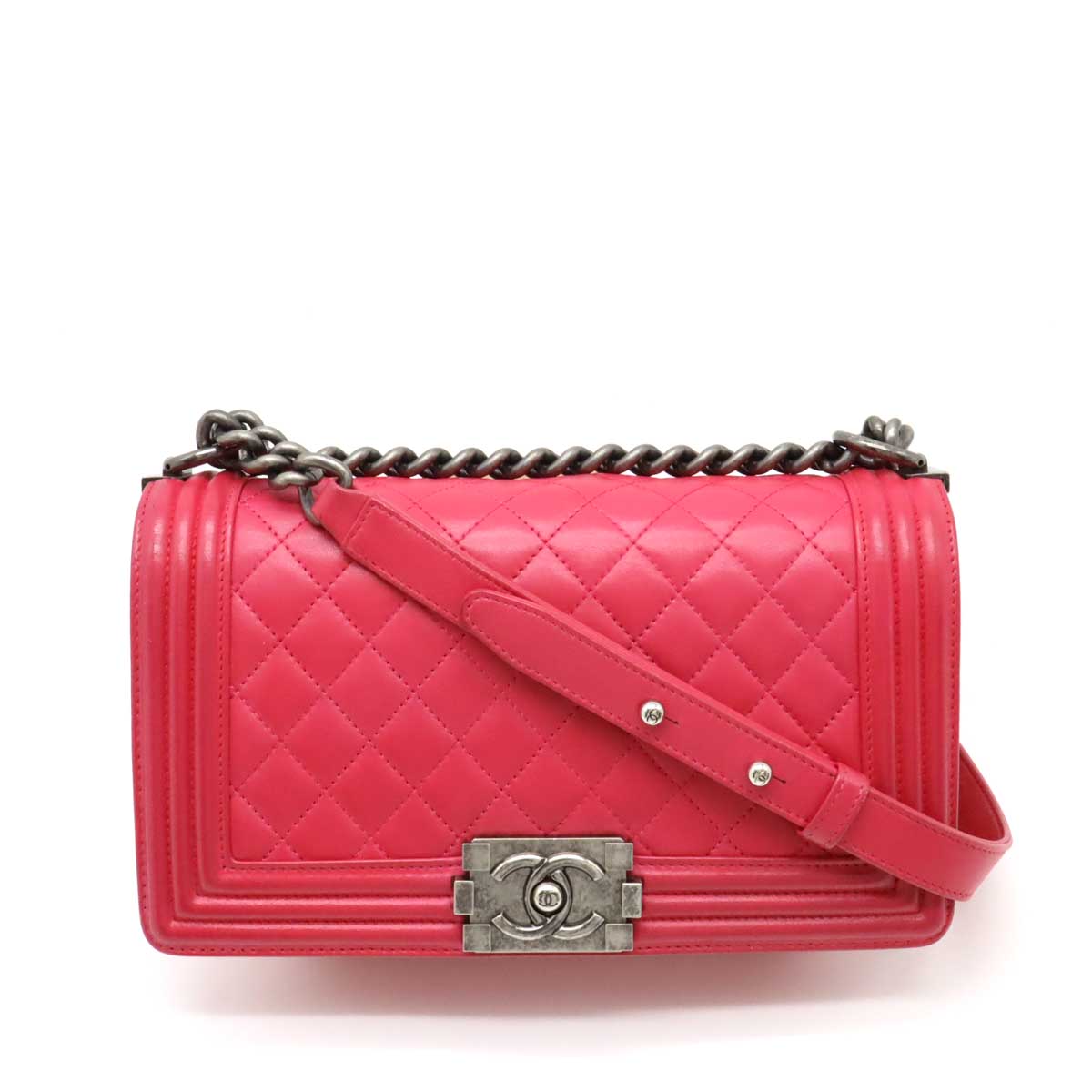 Chanel Caviar Skin Boy Chain Shoulder Bag
