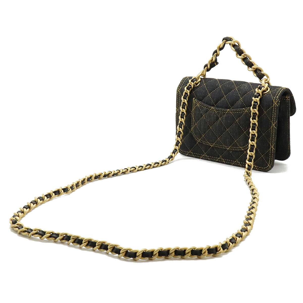 Chanel Denim Matelasse Coco Mark 2way Shoulder Bag