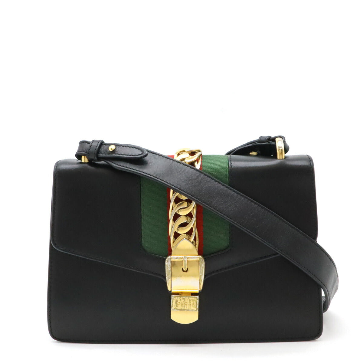 Gucci Sylvie Shoulder Bag Leather Bag Black