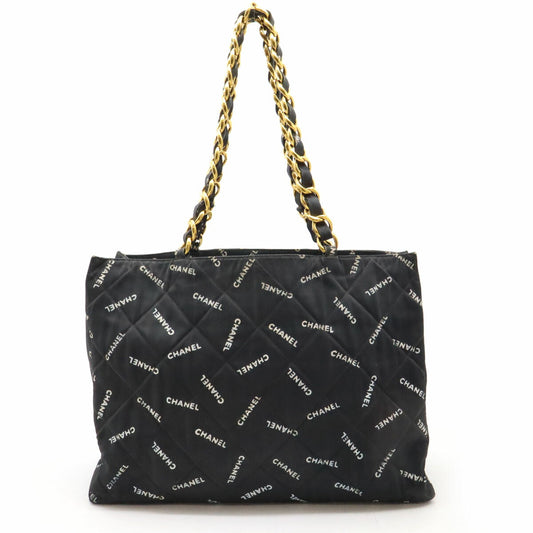 Chanel Coated Canvas Logo Chain Tote Bag