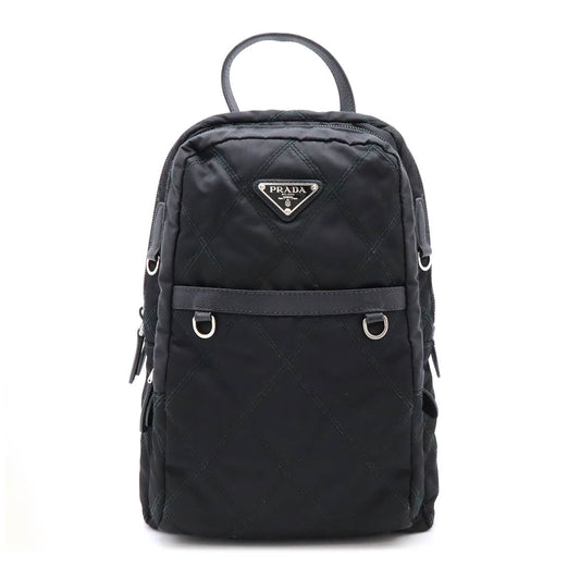 Prada Quilting Backpack 1B017 Leather Nylon Mini