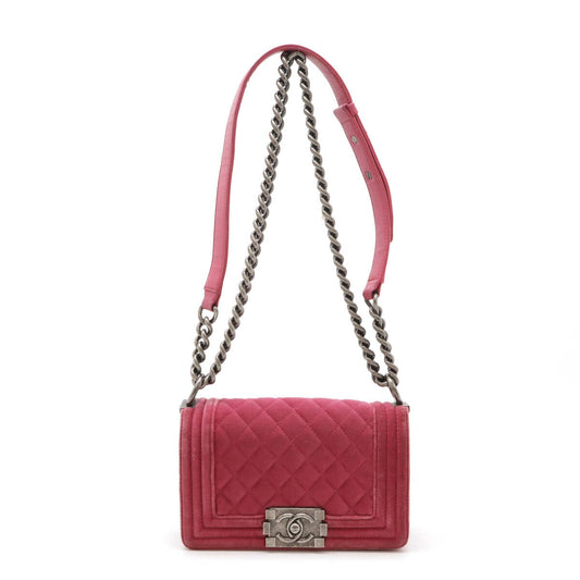 Chanel Velour/Leather Boy Shoulder Bag
