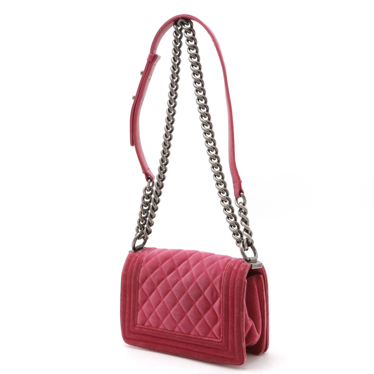 Chanel Velour/Leather Boy Shoulder Bag