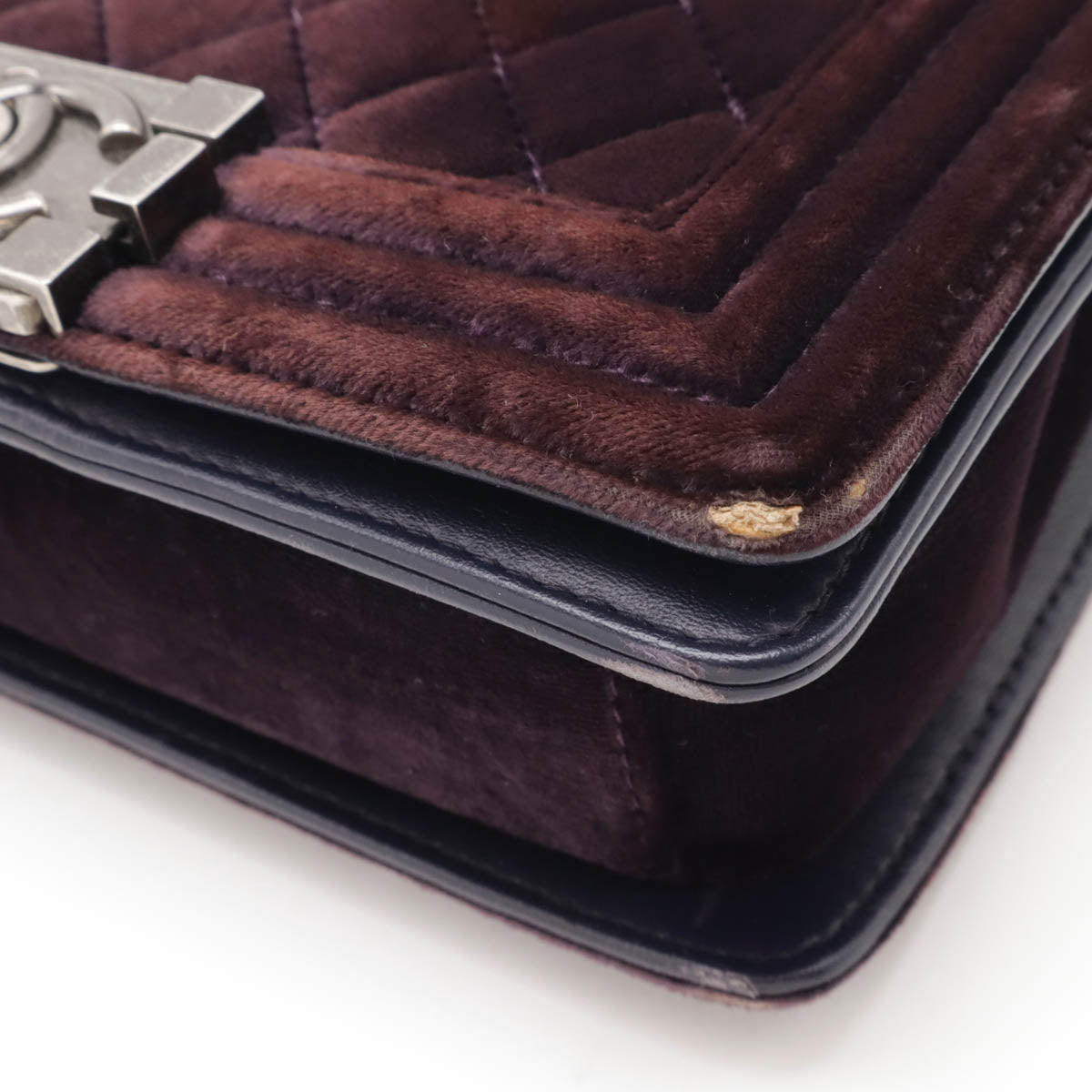 Chanel Velour Leather Boy Shoulder Bag