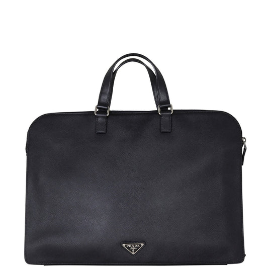 Prada Saffiano Lux Briefcase Handbag Travel Bag