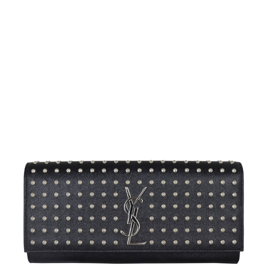 YSL Saint Laurent Kate Studded Clutch Monogram Clutch Bag