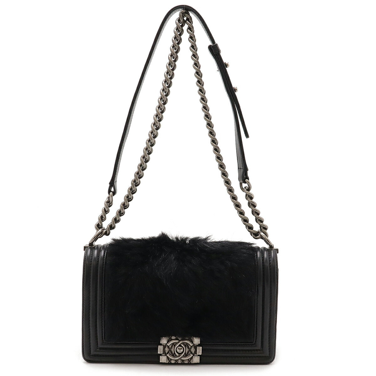 Chanel Lambskin Fur Boy Shoulder Bag