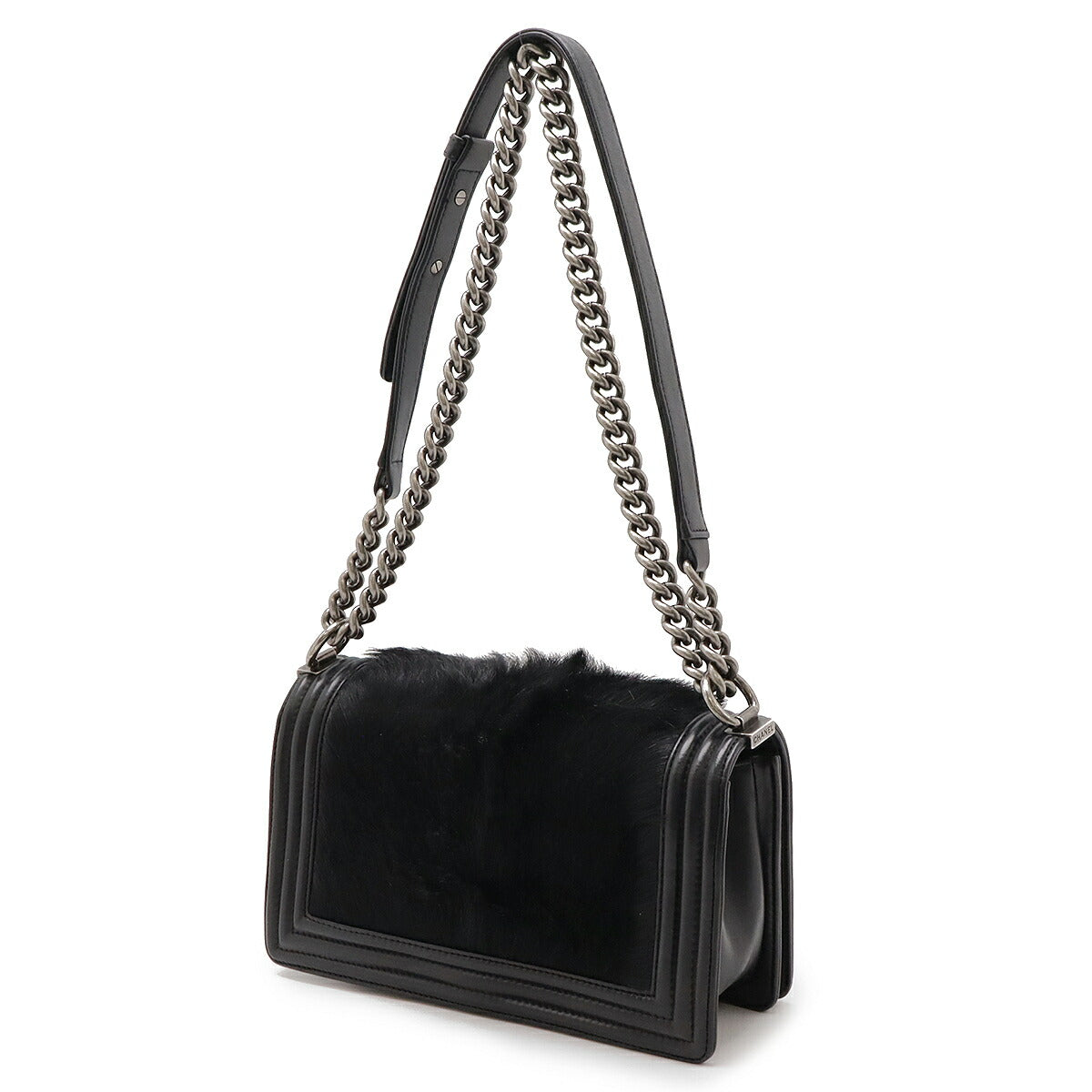 Chanel Lambskin Fur Boy Shoulder Bag