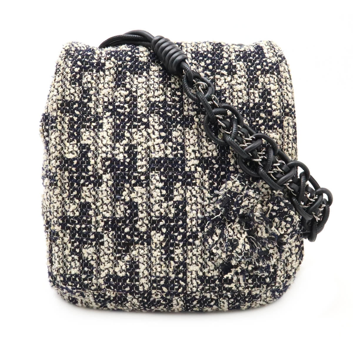 Chanel Tweed Camellia Chain Shoulder Bag