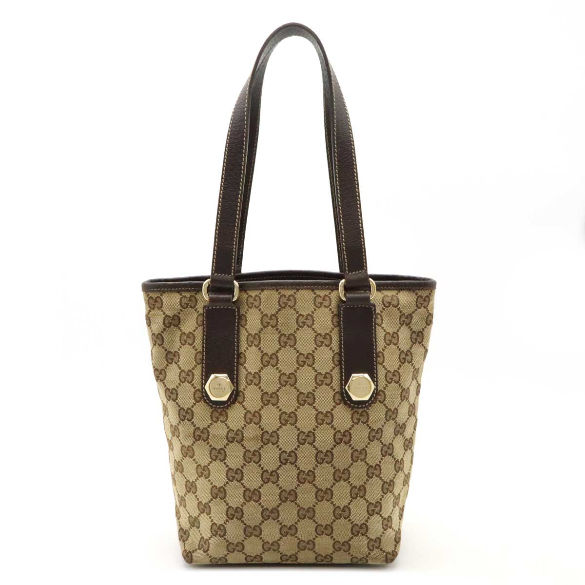 Gucci 2Way Bag Khaki Dark Canvas Brown Travel Bag
