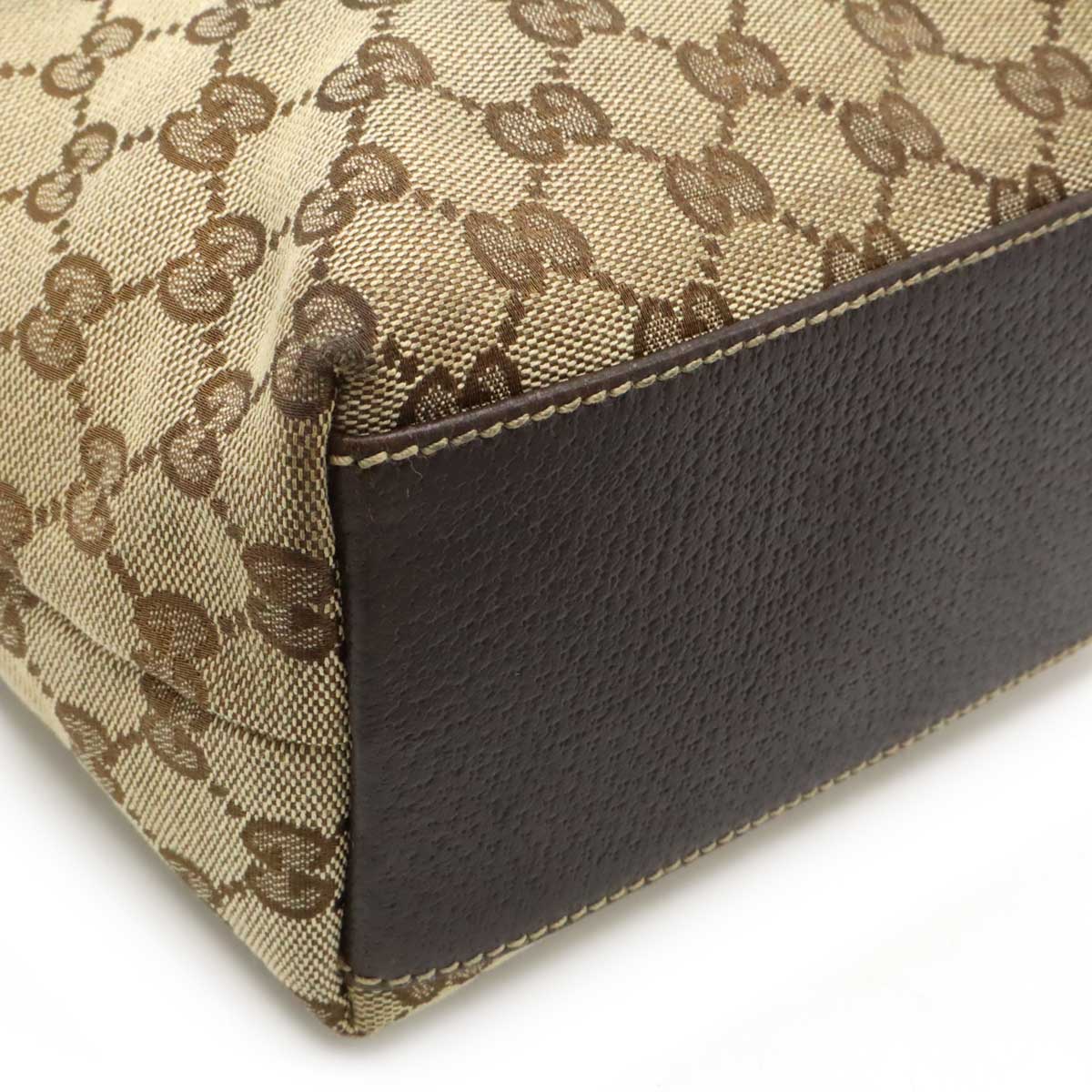 Gucci 2Way Bag Khaki Dark Canvas Brown Travel Bag